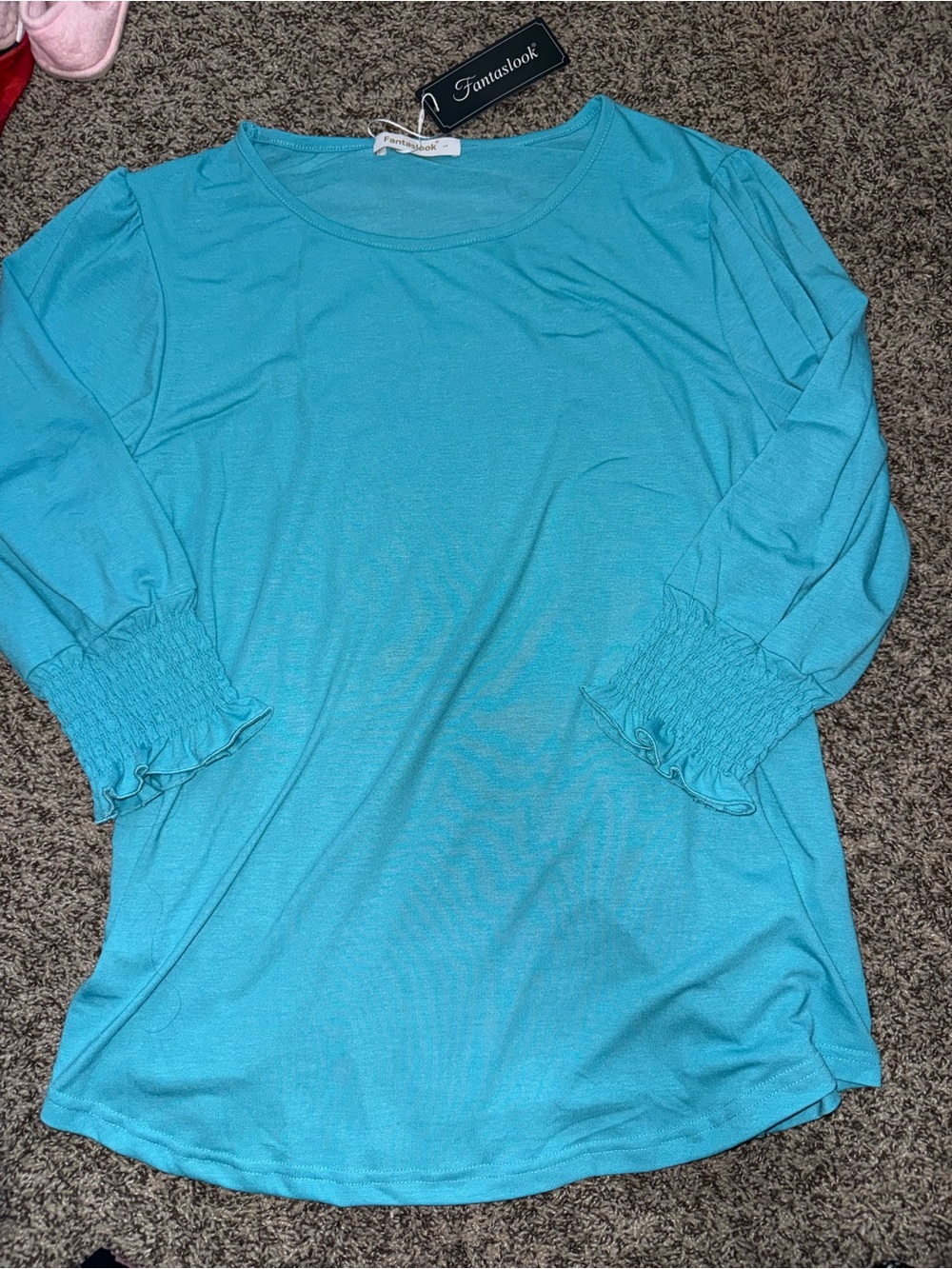 Women's Turquoise Long Sleeve Top